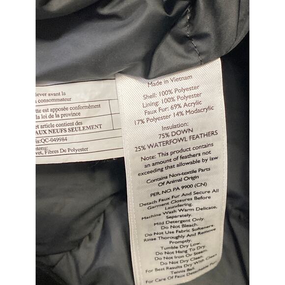 Eddie Bauer Women's Black Insulated Hooded Faux Fur Parka Long Jacket Size XL - Picture 5 of 5